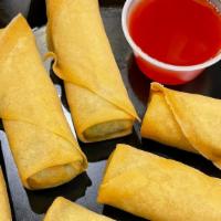 Egg Rolls (6) · Shredded cabbage, onion & carrots wrapped in fresh pasta skin, deep fried.