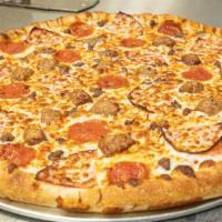All Meat · Red sauce, cheese, pepperoni, ham, Italian sausage, ground beef.