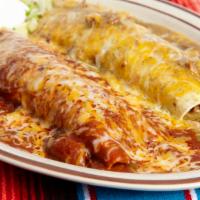 Los Compadres · Win burritos - one with chile  verde, the other with chile .Colorado, both delicious. Served...