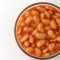 Beans · Side of delicious, savory beans marinated with spices.