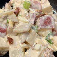 Red Potato Salad · Red potatoes salad with bacon, green onions and house ranch