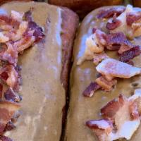 Maple Bacon Donut · Our bacon is lathered in real maple syrup.