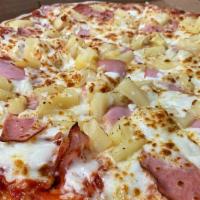 Hawaiian Pizza · Canadian bacon, pineapple and extra cheese.