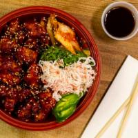 Korean Spicy Chicken Bowl · Popcorn fried chicken mixed with a spicy sauce.