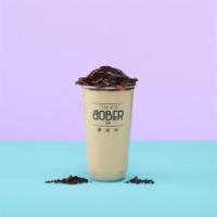 Roasted Oolong Milk Tea · Made with our freshly brewed premium-grade roasted oolong loose leaf tea. Nutty and aromatic.