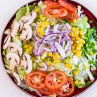 House Salad · Lettuce, tomato, corn, mushroom, cheese (choice of Thousand island, ranch, oil and vinegar, ...