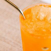 Havij Bastani · Carrot juice and ice cream float. Freshly pressed carrot juice and saffron infused Persian i...