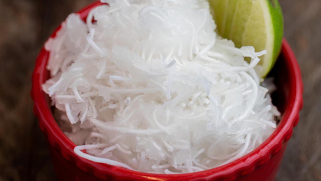 Falloudeh · Icy persian noodles flavored with rose water.