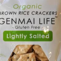 Genmai Lightly Sea Salt Crackers · Gluten-free organic brown rice, organic black sesame, organic olive oil, light sea salt. V, ...