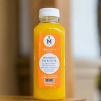 Turmeric Refresher · Anti-inflammatory elixir of cold-pressed turmeric, ginger root, lemon, mint & just like honey.