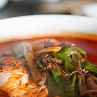 Yukgaejang Soup · Shredded beef, bean sprouts, fiddlehead fern, egg and glass noodle in spicy broth.