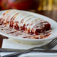 The Wet Burrito · Choose from asada, chicken or pastor comes with rice, beans, cheese and sour cream