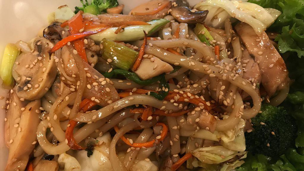 Yaki Soba · Stair Fried Japanese noodle with veggie . 
option to add on chicken, Beef, Sea food or shrimps