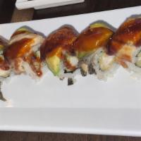 Dragon Roll · Shrimp tempura, cucumber, avocado and fresh water eel.