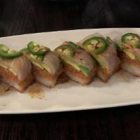 All Day Roll* · Layered rice, spicy tuna add avocado, topped with yellowtail, jalapeño, and ponzu sauce