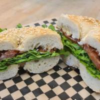 Blt · Your choice of bagel with Bacon, Lettuce, and Tomato.