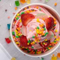 Cotton Candy Frozen Yogurt · -Filled to the TOP! ORIGINAL BIG 20oz cup!!
-3 FREE TOPPINGS!!!!