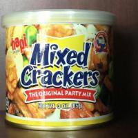 Mixed Crackers · Hapi Snacks original party mix
3 oz container