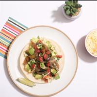Veggie Taco Taco (3) · Veggie tacos with pico de gallo, rice, beans, cabbage.