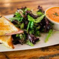 Grilled Ham & Cheese With Tomato Soup · Havarti, white cheddar, black forest ham.