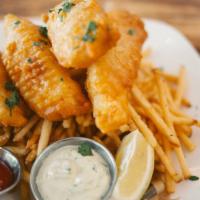 Fish & Chips · French fries, lemon, tartar sauce.