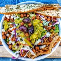 The Doner Salad · Romain, cabbage, carrot, onion, green pepper, cucumber, olives, feta, pepperoncinis, tomato,...