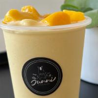 Smoothie · fresh fruit blended with our soft serve icecream.
choice of strawberry, mango and Oreo