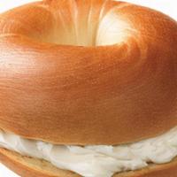 Plain Bagel With Cream Cheese Spread · Fresh Toasted Bagel with Cream Cheese spread.