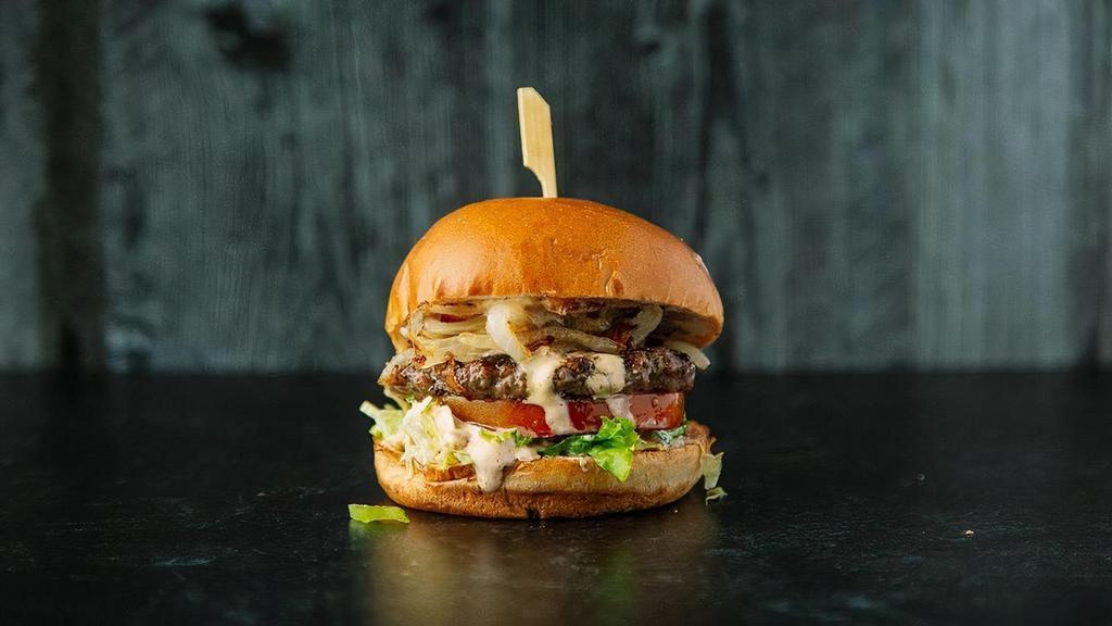 Brooks Burger · Lettuce, Tomato, Grilled Onion, Boss sauce.