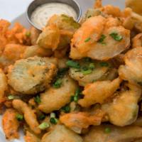 Fried Pickles & Onions · Creole mayonnaise.