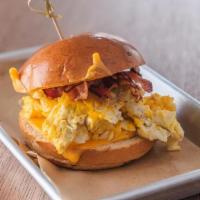 Bacon Egg & Cheese · 2 eggs, choice of cheese, bacon and served on a fresh brioche bun