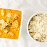 Pineapple Curry · Pineapple and bell pepper in sweet coconut curry.