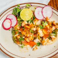 2 Camaron Tacos · Grilled Shrimp onions cilantro ans salsa bell pepper and broccoli
