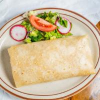Carne Asada Burrito · Beef Beans Rice Salsa Onions & Cilantro