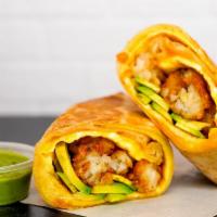 Avocado, Egg & Cheddar Breakfast Burrito · 3 fresh cracked, cage-free scrambled eggs, melted Cheddar cheese, fresh avocado, avocado sal...