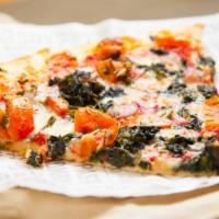 Whole Ny Spinach And Tomato · A vegetarian's dream come true. Our Spinach and Tomato New York Style Pizza is loaded with t...