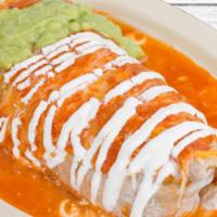 Wet Burrito · Popular item.  Jumbo burrito con tortilla de arina, opciones en carne, azada, pollo, caveza,...