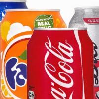 Can Soda · Option: Coke , Diet Coke, Sprite, Pepsi, Diet Pepsi, 7up, Dr. Pepper , Diet Dr. Pepper, Moun...