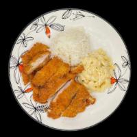 Chicken Katsu · Breaded and panko chicken thigh deep fried to golden brown.