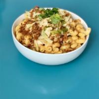 Thai Mac 'N Cheese · Cavatappi pasta tossed with spicy red Thai curry, galagal, lime with sharp cheddar, ghost pe...