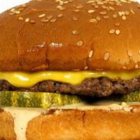Cheeseburger* · THE CLASSIC AMERICAN CHEESEBURGER*. MADE WITH A HOUSE-FORMED IMPOSSIBLE BURGER, SLICED AMERI...