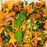 Chicken Chow Mein · Stir fried noodles with vegetable and chicken strips. Cooked with Himalayan herbs and spices.