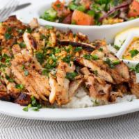 Shawarma (Chicken) Plate · Shawarma cooked in its own juices and fat–until perfectly tender and extra flavorful! Added ...