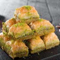 Baklava · Moist cake, spiced with cinnamon and frosted with cream cheese.