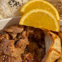  Chicken Bulgogi Box · Grilled marinated chicken bulgogi, japchae noodle, white rice, 3pcs chicken&veggie dumplings...