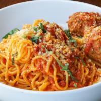 Spaghetti & Meatballs · House made spaghetti and meatballs, marinara, parmigiana.