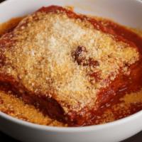 Lasagna · Mini meatballs, marinara sauce, ricotta, mozzarella, parmigiano.