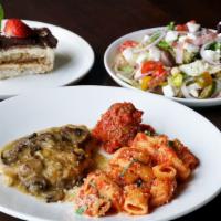 A Taste Of Italy | Per Person · Italian chopped salad: romaine, mozzarella, salami, pepperoncini, artichoke hearts, garbanzo...