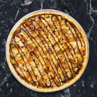 Grill Bliss Bbq Vegan Pizza · Barbecue sauce, juicy grilled vegan chicken, vegan cheese, red onions, garlic spread, fresh ...