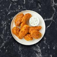 Mango Jango Habanero Chicken Wings · Fresh vegan chicken wings breaded, fried until golden brown, and tossed in mango habanero sa...